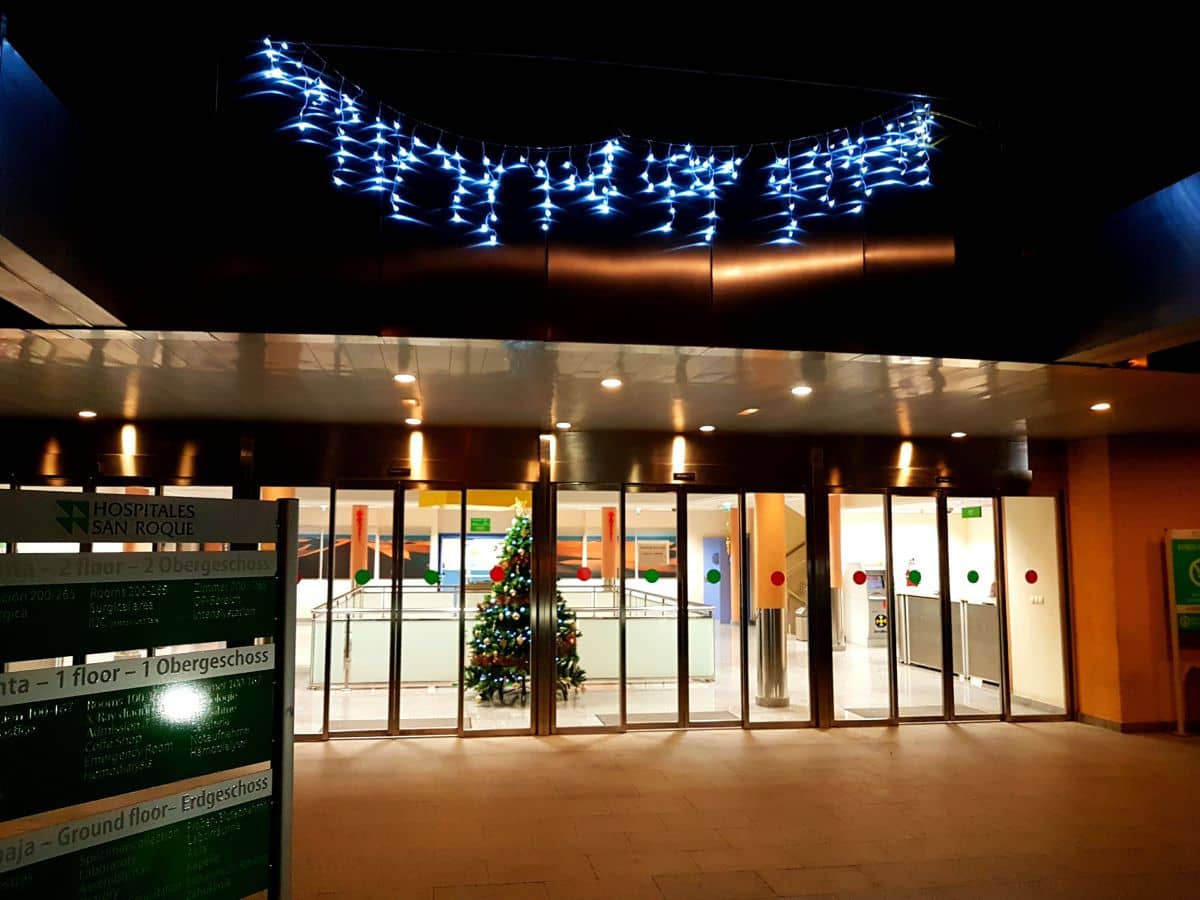 Legetimer Hospital San Roque Maspalomas Gran Canaria pyntet til jul