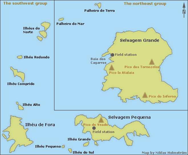 Selvagensøyene kart Kart Selvagensøyene